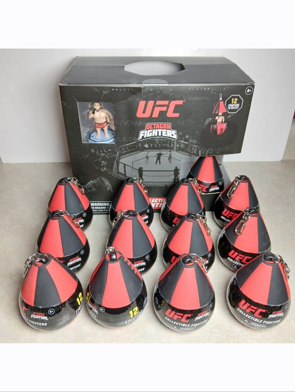 13 New UFC Octagon Fighters Mystery Speed Bag Capsule Keychain With Display 2.5"